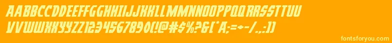 Prowlerexpandital-Schriftart – Gelbe Schriften auf orangefarbenem Hintergrund