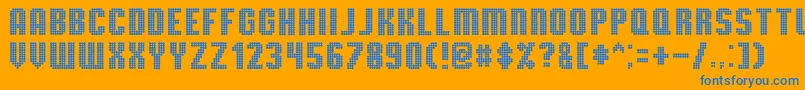 TmbgSevereTireDamage Font – Blue Fonts on Orange Background