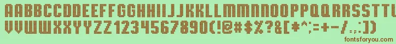 TmbgSevereTireDamage Font – Brown Fonts on Green Background