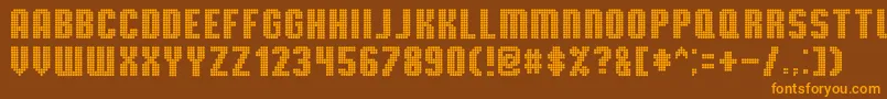 TmbgSevereTireDamage Font – Orange Fonts on Brown Background