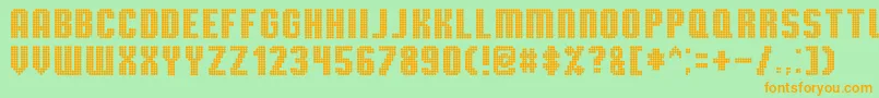 TmbgSevereTireDamage Font – Orange Fonts on Green Background