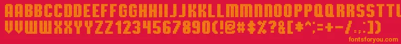 TmbgSevereTireDamage Font – Orange Fonts on Red Background