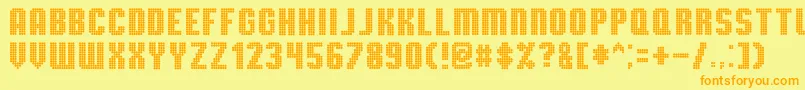 TmbgSevereTireDamage Font – Orange Fonts on Yellow Background