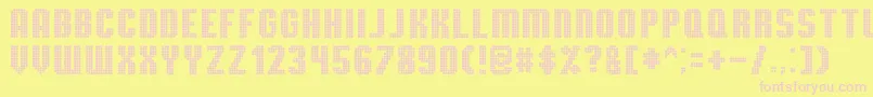 TmbgSevereTireDamage Font – Pink Fonts on Yellow Background