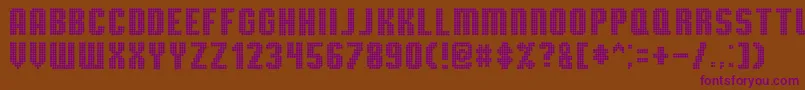 TmbgSevereTireDamage Font – Purple Fonts on Brown Background