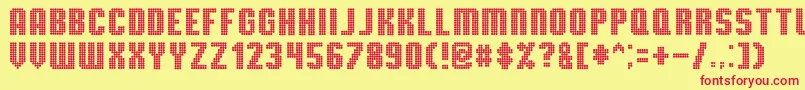 TmbgSevereTireDamage Font – Red Fonts on Yellow Background