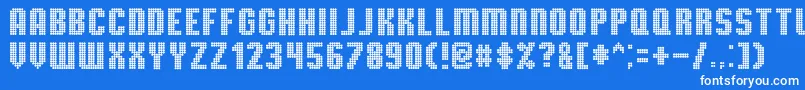 TmbgSevereTireDamage Font – White Fonts on Blue Background
