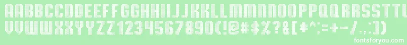Шрифт TmbgSevereTireDamage – белые шрифты на зелёном фоне