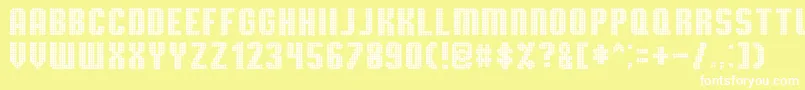 TmbgSevereTireDamage Font – White Fonts on Yellow Background