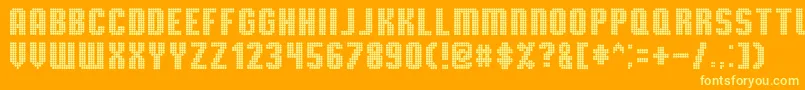 TmbgSevereTireDamage Font – Yellow Fonts on Orange Background