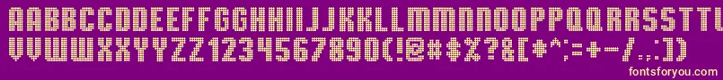 TmbgSevereTireDamage Font – Yellow Fonts on Purple Background