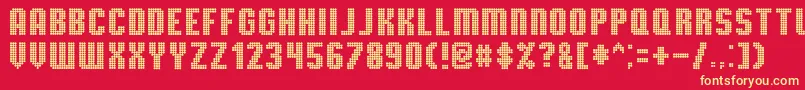 TmbgSevereTireDamage Font – Yellow Fonts on Red Background