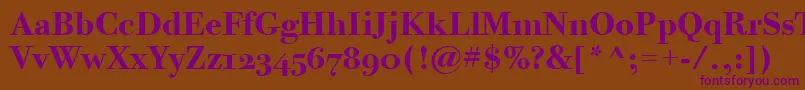 BodoniTwelveOsItcTtBold Font – Purple Fonts on Brown Background