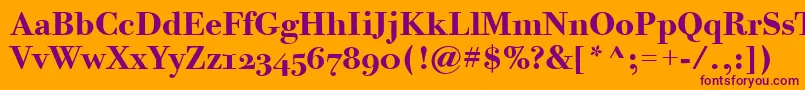 BodoniTwelveOsItcTtBold-Schriftart – Violette Schriften auf orangefarbenem Hintergrund