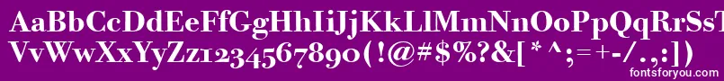 BodoniTwelveOsItcTtBold Font – White Fonts on Purple Background