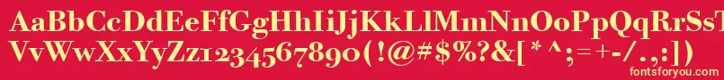 BodoniTwelveOsItcTtBold Font – Yellow Fonts on Red Background