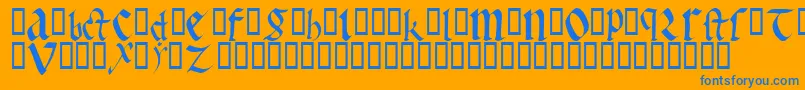 EarlyGothicBold-fontti – siniset fontit oranssilla taustalla