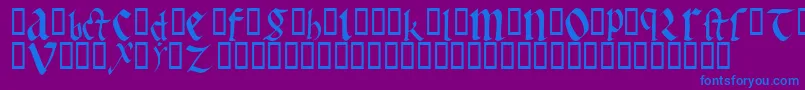 Czcionka EarlyGothicBold – niebieskie czcionki na fioletowym tle