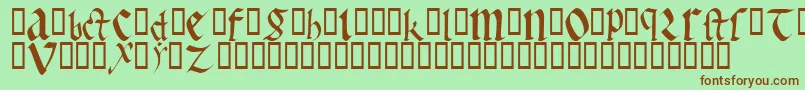 EarlyGothicBold Font – Brown Fonts on Green Background