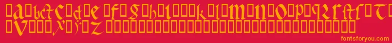 EarlyGothicBold Font – Orange Fonts on Red Background