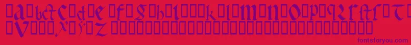 EarlyGothicBold Font – Purple Fonts on Red Background