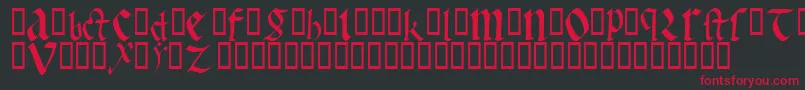 Saiba mais sobre a fonte EarlyGothicBold Fonte EarlyGothicBold – fontes vermelhas em um fundo preto