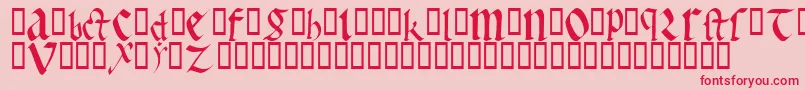 Fonte EarlyGothicBold – fontes vermelhas em um fundo rosa