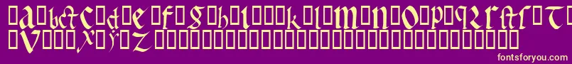 EarlyGothicBold Font – Yellow Fonts on Purple Background