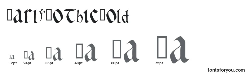 EarlyGothicBold Font Sizes