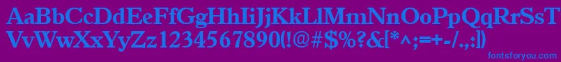 GranadaBold Font – Blue Fonts on Purple Background