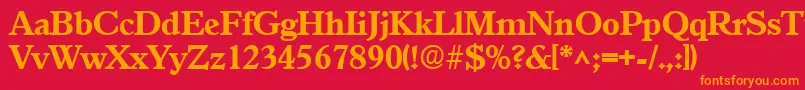 フォントGranadaBold – 赤い背景にオレンジの文字