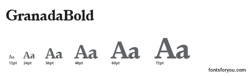 Tamanhos de fonte GranadaBold