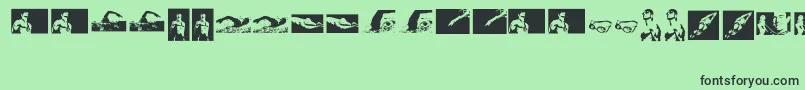 Swim Font – Black Fonts on Green Background