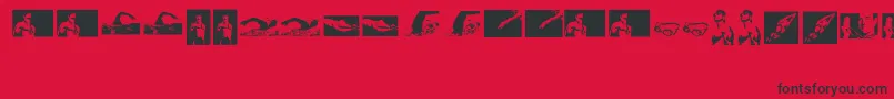 Swim Font – Black Fonts on Red Background