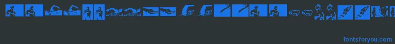 Swim Font – Blue Fonts on Black Background