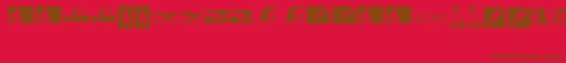 Swim Font – Brown Fonts on Red Background