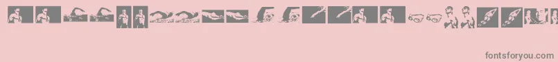 Swim-Schriftart – Graue Schriften auf rosa Hintergrund