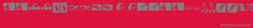 フォントSwim – 赤い背景に灰色の文字
