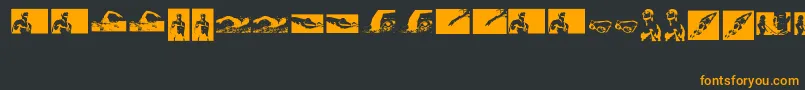 Swim Font – Orange Fonts on Black Background