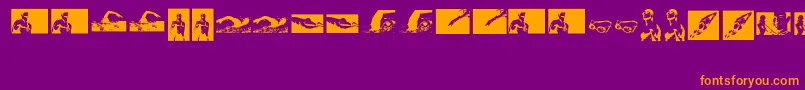 Swim Font – Orange Fonts on Purple Background
