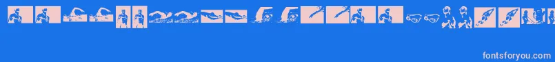 Swim Font – Pink Fonts on Blue Background