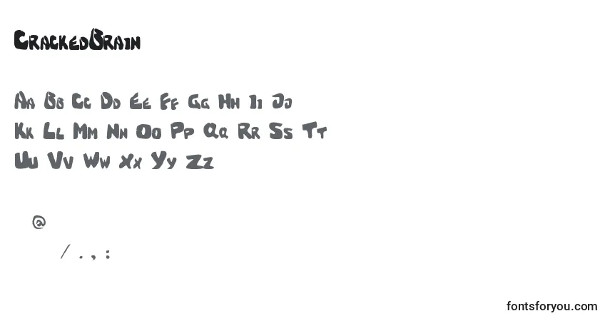 Schriftart CrackedBrain – Alphabet, Zahlen, spezielle Symbole