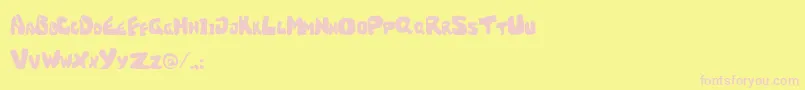CrackedBrain Font – Pink Fonts on Yellow Background
