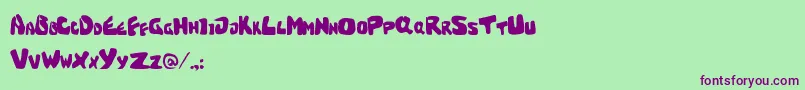 CrackedBrain Font – Purple Fonts on Green Background