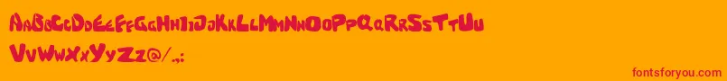 Police CrackedBrain – polices rouges sur fond orange