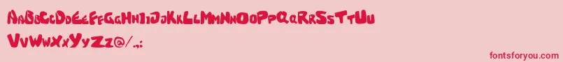 CrackedBrain Font – Red Fonts on Pink Background