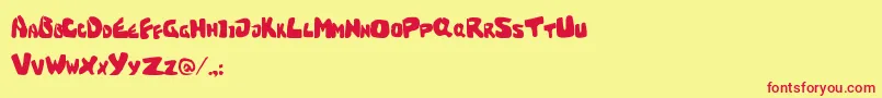 CrackedBrain Font – Red Fonts on Yellow Background