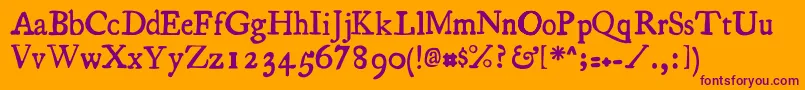 Essays Font – Purple Fonts on Orange Background