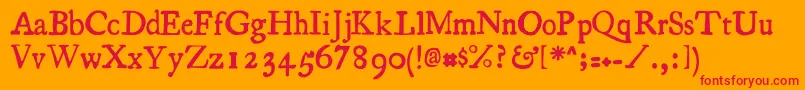 フォントEssays – オレンジの背景に赤い文字