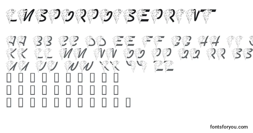 Czcionka LmsPorpoisePrint – alfabet, cyfry, specjalne znaki